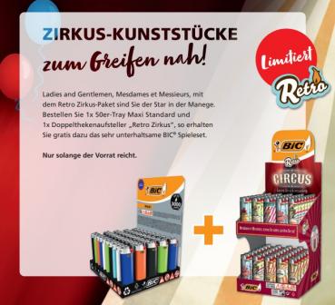 BIC ZIRKUS-KUNSTSTÜCKE Paket 151tlg. 50xMaxi Standard + 100x MAXI RETRO ZIRKUS +